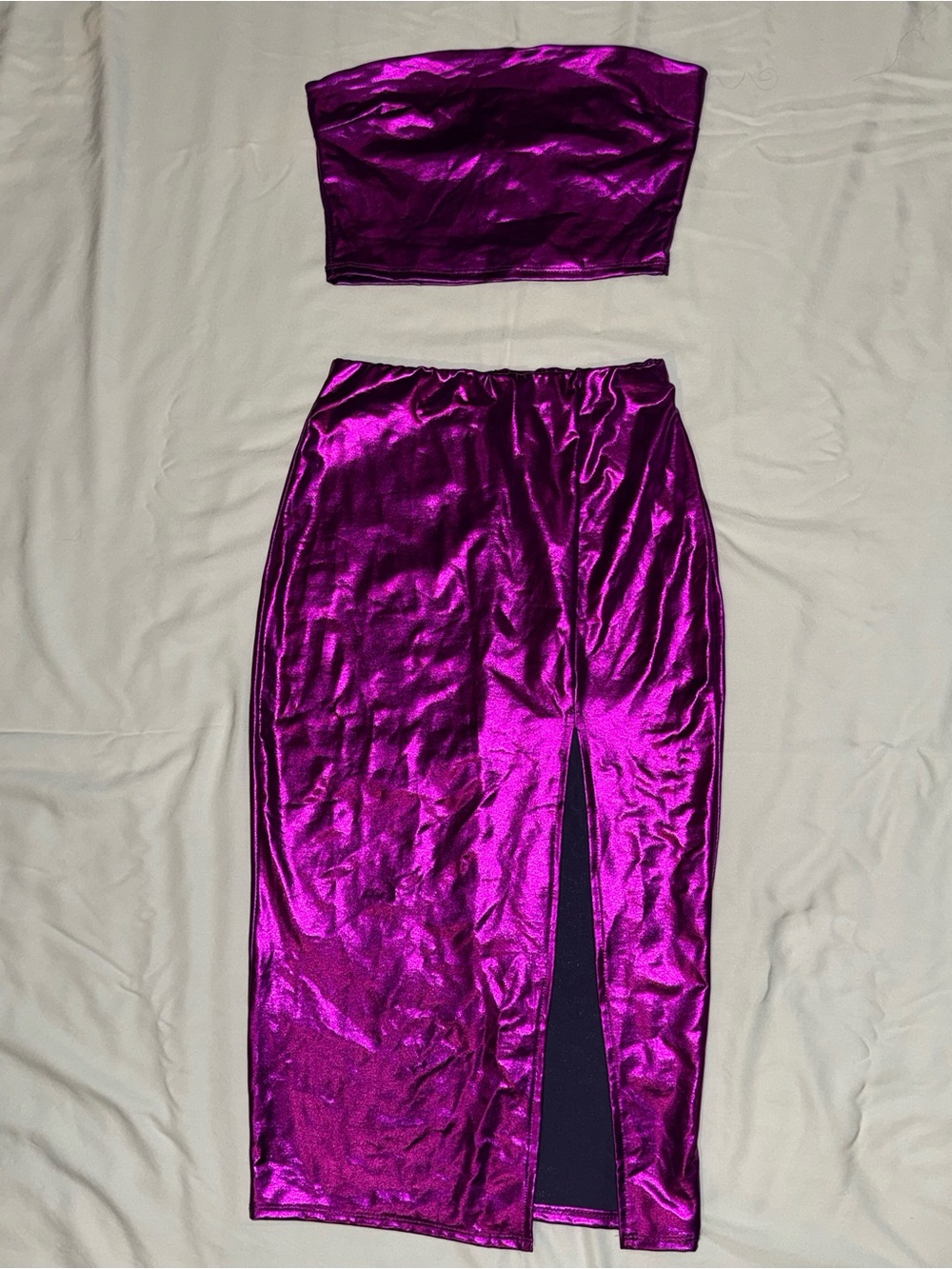 Fashion Nova Purple Satin Two-Piece Matching Set – NWT